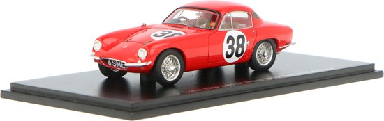 Het 1:43 Diecast model van de Lotus Elite Coventry Climax Team Equipe #38 van de 24H LeMans van 1959. De coureurs waren J.C. Vidilles en J.F. Malle. De fabrikant van het schaalmodel is Spark.Dit model is alleen online beschikbaar. van Spark