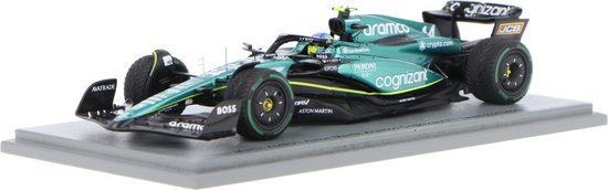 Het 1:43 Diecast-model van het Aston Martin AMR23 Team Aramco Cognizant #14 van de GP van Monaco van 2023. De rijder was Fernando Alonso. De fabrikant van het schaalmodel is Spark. Dit model is alleen online verkrijgbaar van Spark