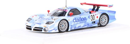 Het 1:43 gegoten model van de Nissan R390 GT1 3.5L Turbo Team Nissan Motorsport #30 van de 24H LeMans van 1998. De rijders waren M. Krumm / J. Nielsen en F. Lagorce. De fabrikant van het schaalmodel is Spark. Dit model is alleen onl van Spark