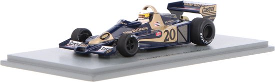 Het 1:43 gegoten model van de Williams Wolf WR1 #20 van de GP van Monaco van 1977. De rijder was Jody Scheckter. De fabrikant van het schaalmodel is Spark. Dit model is alleen online verkrijgbaar van Spark