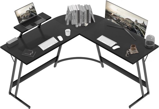 Hoek Gaming Bureau 130x130cm Zwart | L-vormig Computerbureau voor Studeren, Gamen en Werken