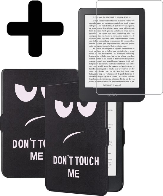 Hoesje Geschikt voor Kobo Clara HD Hoes Bescherm Hoesje Case Sleep Cover Met Screenprotector - Hoes Geschikt voor Kobo Clara HD Hoesje - Don't Touch Me van Hoesje 