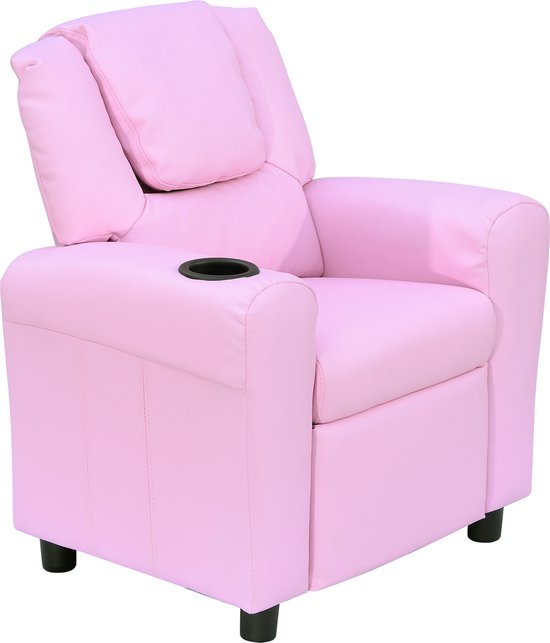 HOMCOM kinderfauteuil mini - fauteuil kinderbank voor 3-6 jaar - roze van HOMCOM