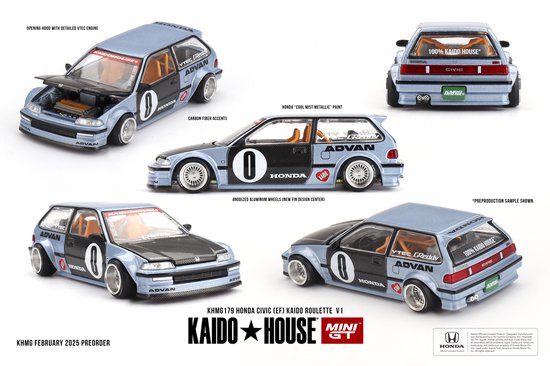 Honda Civic EF Kaido Roulette V1 | Kaido House | 1:64 MiniGT KHMG179 van Merkloos