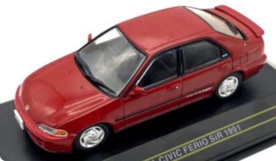 Honda Civic Ferio Si 1991 Donker Rood - Model 1/43 - First:43 van First43