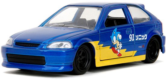 Honda Civic Type R 1997 Sonic The Hedgehog van Merkloos