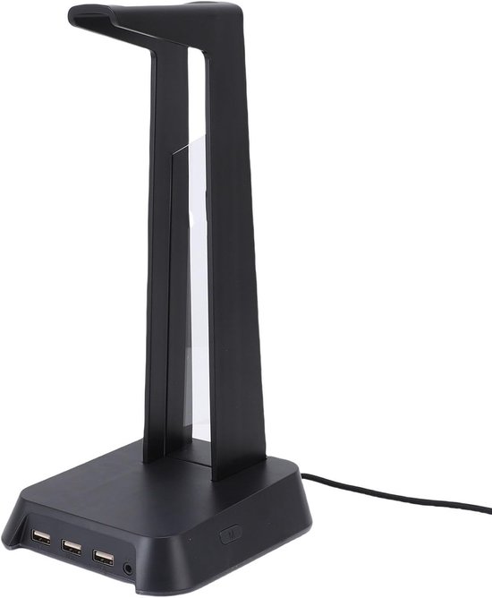 Hoofdtelefoon Standaard - Gaming Accessoire - Bureau Organisatie - Geïntegreerde USB Hub - 30 x 21 x 7 cm - Zwart