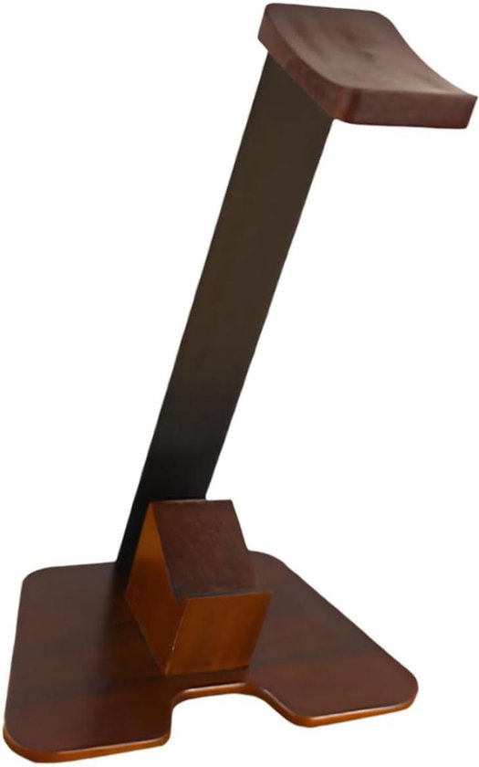 Hoofdtelefoonstandaard - Controllerhouder - Gaming Setup - Hout en Metaal - 12.5 x 21.5 x 32cm - Donker Hout
