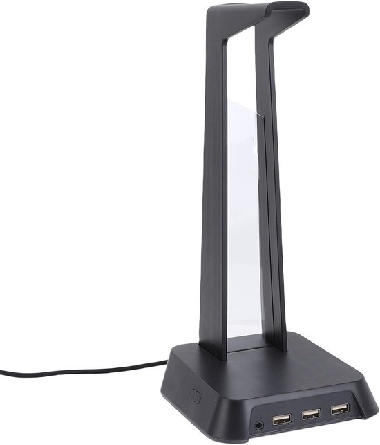 Hoofdtelefoonstandaard - Headset Houder - Gaming Setup - RGB Verlichting - 3 USB Poorten - Zwart