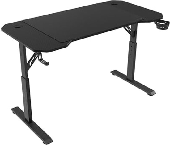 Hoogte Verstelbaar Gaming Bureau - Ergonomisch, Met Kabelbeheer en XXL Muismat 120x60cm Zwart van Merkloos