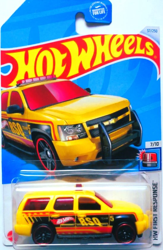 HOT WHEELS '07 CHEVY TAHOE YELLOW 57/250 HW FIRST RESPONSE 7/10 van Hot Wheels