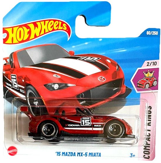 HOT WHEELS '15 MAZDA MX-5 MIATA CABRIO METALIC RED 80/250 1:64 HW COMPACT KINGS 2/10 van Hot Wheels