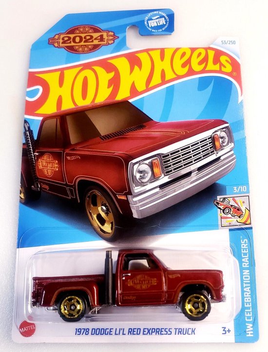 HOT WHEELS 1978 DODGE LI'L RED EXPRESS TRUCK 53/250 HW CELEBRATION RACERS (1:64) 3/10 van Hot Wheels