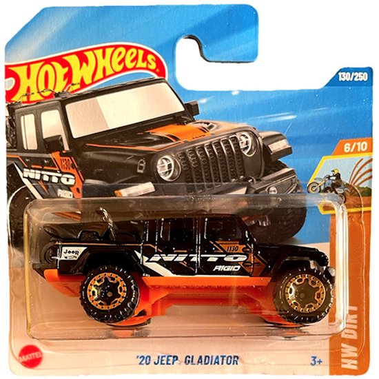 HOT WHEELS '20 JEEP GLADIATOR NITTO RIGIO 130/250 BLACK/ORANGE 1:64 HW DIRT 6/10 (2025) van Merkloos