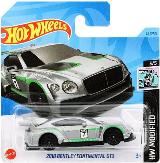 HOT WHEELS 2018 BENTLEY CONTINENTAL 7 GT3 SILBER 44/250 1:64 HW MODIFIED 3/5 van Hot Wheels