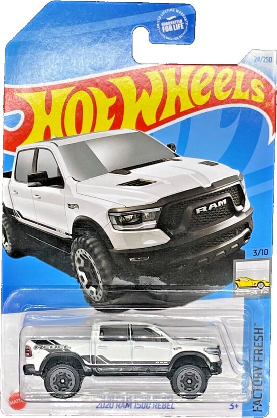 HOT WHEELS 2020 RAM 1500 REBEL WHITE 24/250 1:64 FACTORY FRESH van Hot Wheels