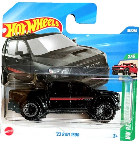 HOT WHEELS '23 RAM 1500 PICKUP BLACK 96/250 HW REVERSE RAKE 2/5 van Hot Wheels