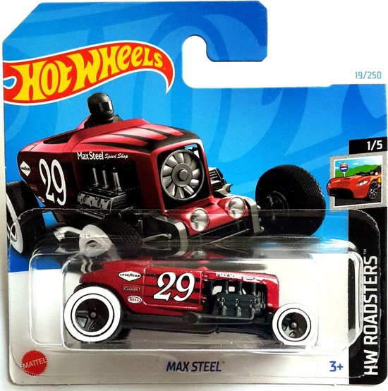 HOT WHEELS 29 MAX STEEL RED 19/250 (1:64) HW ROADSTERS 1/5 van Hot Wheels