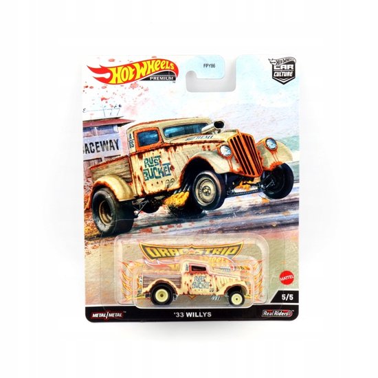 Hot Wheels '33 Willys Drag Strip Premium autocultuur 1:64 van Merkloos