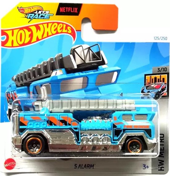 HOT WHEELS 5 ALARM BLUE/CHROME 125/250 1:64 HW METRO 3/10 van Hot Wheels