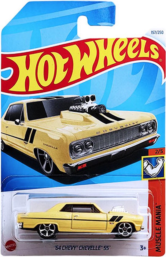 HOT WHEELS '64 CHEVY CHEVELLE SS GOLD METALIC 157/250 1:64 HW MUSSLE MANIA 2/5 van Hot Wheels