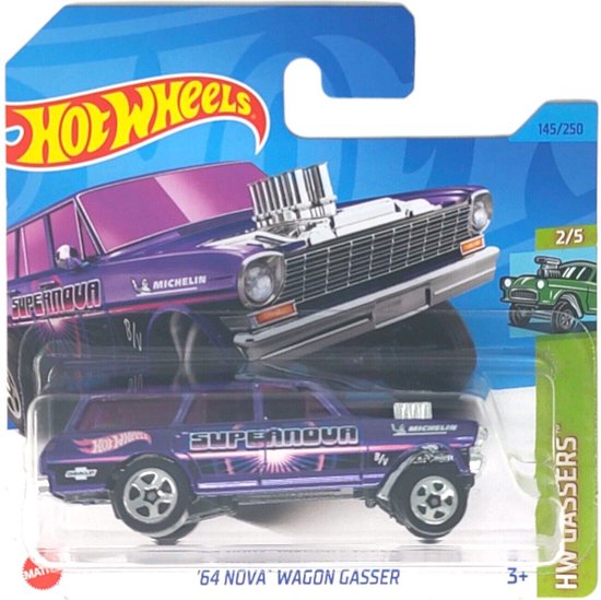 HOT WHEELS '64 NOVA WAGON GASSER PURPLE 145/250 1:64 HW GASSERS 2/5 van Hot Wheels