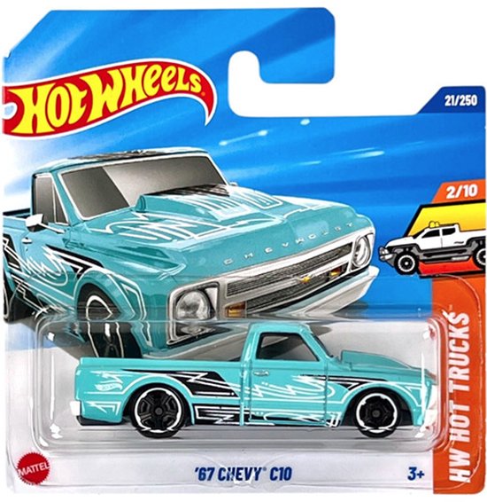 HOT WHEELS '67 CHEVY C10 TURQUOISE 21/250 1:64 HW HOT TRUCKS 2/10 van Hot Wheels