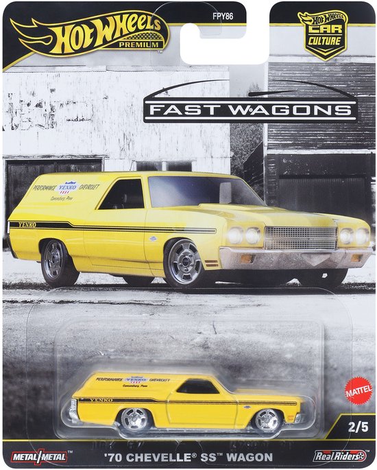 Hot Wheels 70 CHEVELLE SS WAGON, Auto, 3 jaar, Metaal, Geel van Hot Wheels