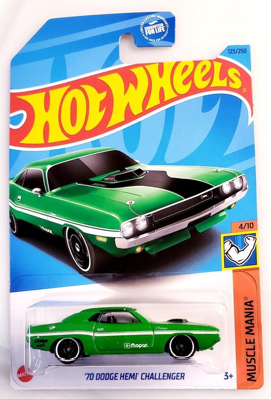 HOT WHEELS 70 DODGE HEMI CHALLENGER GREEN 123/250 1:64 HW MUSCLE MANIA 4/10 van Hot Wheels