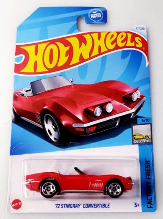 HOT WHEELS '72 STINGRAY CONVERTIBLE RACING RED 47/250 1:64 HW FACTORY FRESH 5/10 van Hot Wheels