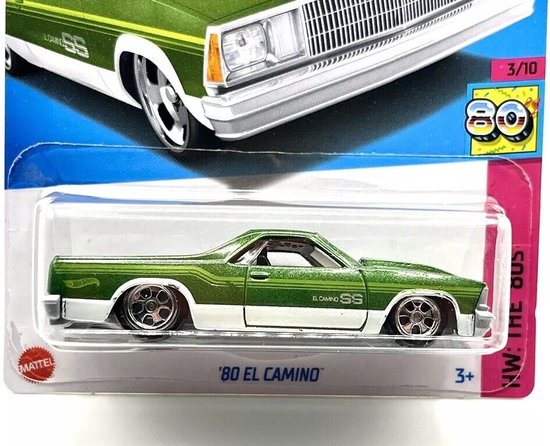 HOT WHEELS '80 EL CAMINO GREEN WHITE 26/250 1:64 HW THE '80s 3/10 van Hot Wheels