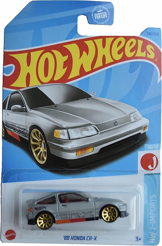 HOT WHEELS '88 HONDA CR-X MAT SILBER 148/250 1:64 HW J-IMPORTS 10/10 van Hot Wheels