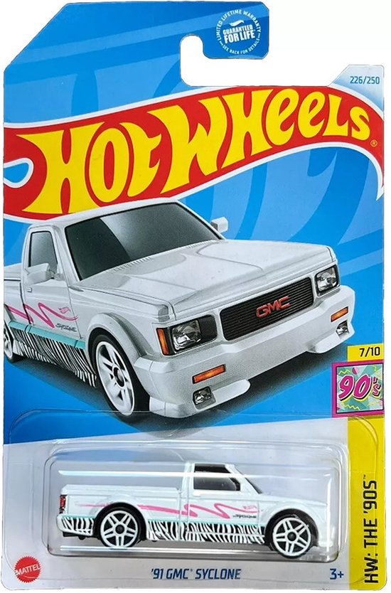 HOT WHEELS '91 GMC SYCLONE WHITE/ZEBRA 226/250 1:64 HW THE '90S 7/10 van Hot Wheels
