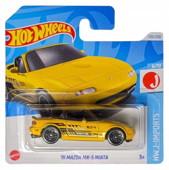 Hot Wheels '91 Mazda MX-5 Miata 2024 HTD80 - Geel 1:64 van Hot Wheels