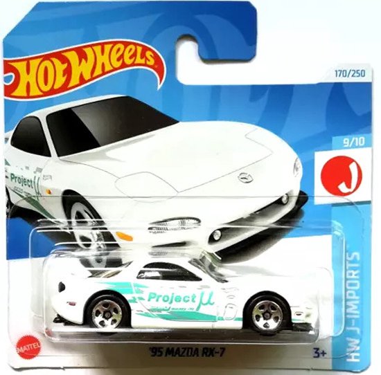 HOT WHEELS '95 MAZDA RX-7 WHITE 170/250 1:64 HW J-IMPORTS 9/10 van Hot Wheels