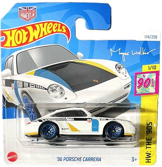 HOT WHEELS '96 PORSCHE CARRERA MAGNUS WALKER DESINGNER WHITE 174/250 (1:64) HW THE '90S 1/10 van Hot Wheels