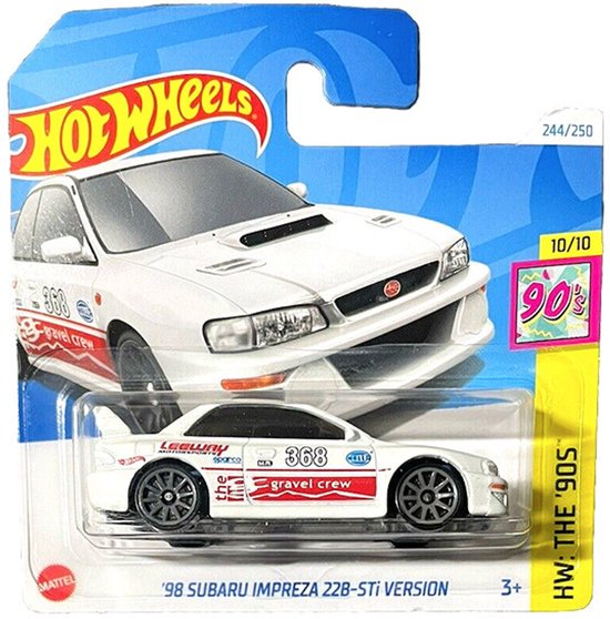 HOT WHEELS '98 SUBARU IMPREZA 22B STi VERSION LEEWAY 244/250 (1:64) WHITE 368 HW THE '90S 10/10 van Hot Wheels