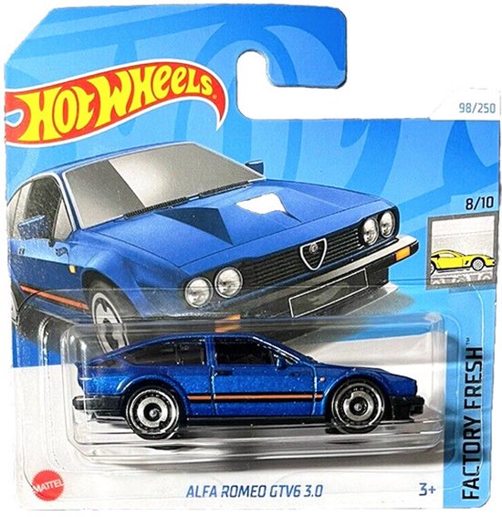 HOT WHEELS ALFA ROMEO GTV6 3.0 BLUE 98/250 1:64 HW FACTORY FRESH 8/10 van Hot Wheels