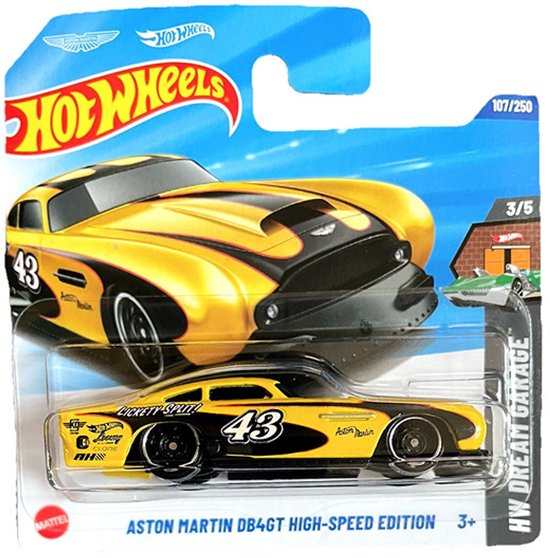 HOT WHEELS ASTON MARTIN DB4GT HIGH SPEED EDITION 107/250 BLACK YELLOW(1:64) HW DREAM GARAGE 3/5 van Merkloos