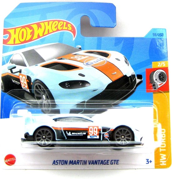 HOT WHEELS ASTON MARTIN VANTAGE GTE 98/250 1:64 AQUA HW TURBO 2/5 van Hot Wheels