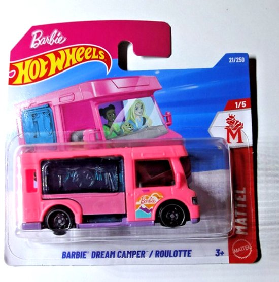 HOT WHEELS BARBIE DREAM CAMPER PINK ROULOTTE 21/250 MATTEL 1/5 SHORT CARD 2026 van Hot Wheels