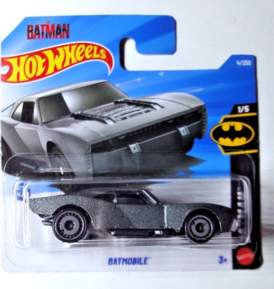 HOT WHEELS BATMOBILE MOVIE EDITION GREY 4/250 BATMAN 1/5 SHORT CARD van Merkloos