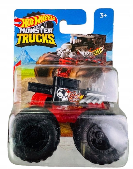 HOT WHEELS BONE SHAKER BLACK RED HFB97 HW MONSTER TRUCKS 1:64 SHORT CARD 2025 van Hot Wheels