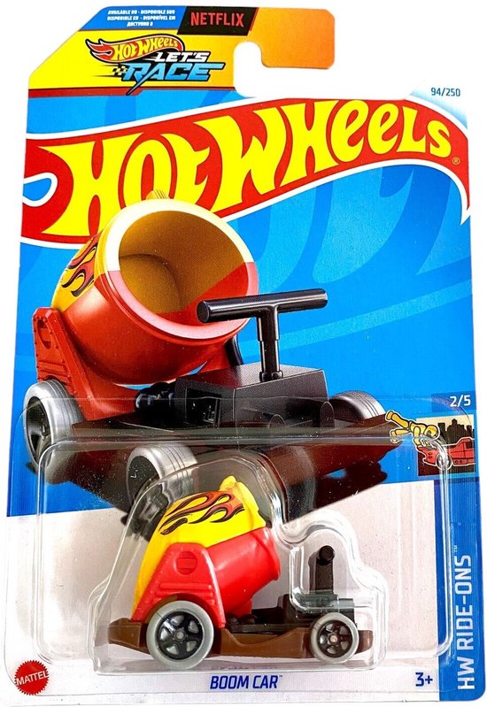 HOT WHEELS BOOM CAR RED YELLOW 94/250 (1:64) HW RIDE ONS 2/5 van Hot Wheels