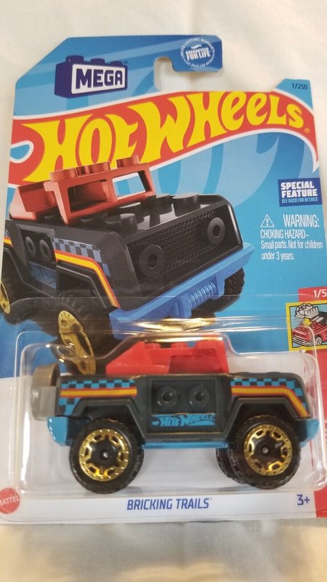 HOT WHEELS BRICKING TRAILS 7/250 1:64 BLUE HW BRICK RIDES van Hot Wheels