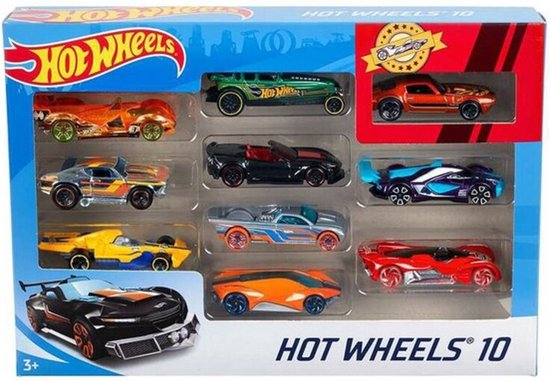 Hot Wheels Cadeauset Met 10 Auto's - 10 Pack Speelgoedvoertuig van Merkloos
