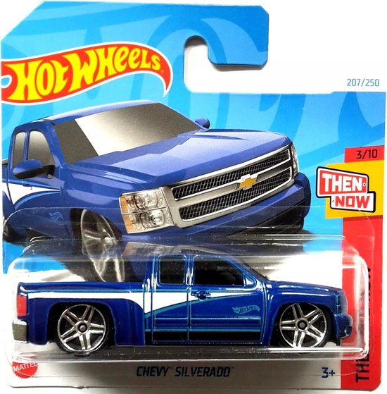 HOT WHEELS CHEVY SILVERADO BLUE/WHITE 207/250 1:64 HW THEN AND NOW 3/10 van Hot Wheels