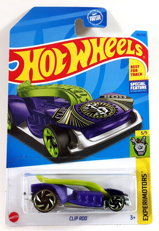 HOT WHEELS CLIP ROD PURPER/GREEN 119/250 (1:64) EXPERIMOTORS 5/5 van Hot Wheels