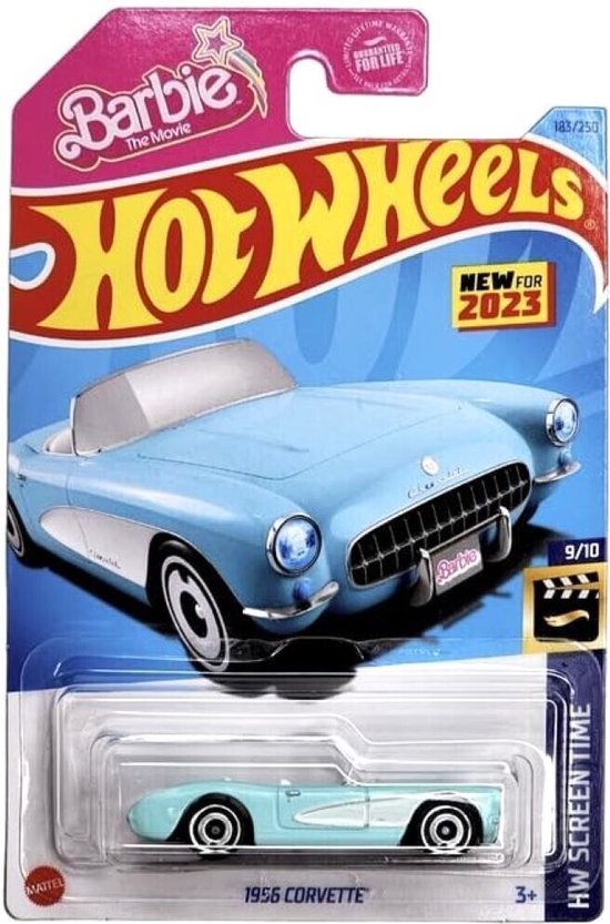 HOT WHEELS CORVETTE 1956 183/250 1:64 SCREEN TIME 9/10 (TURQOISE/WHITE) van Hot Wheels