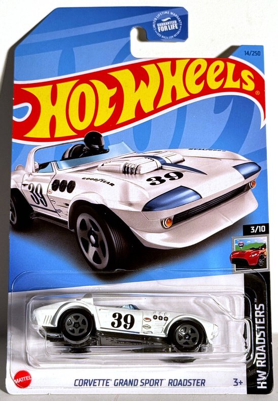 HOT WHEELS CORVETTE GRAND SPORT ROADSTER 14/250 WHITE (1:64) HW ROADSTERS 3/10 van Hot Wheels